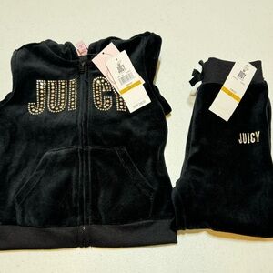 Juicy Couture Black Velour Tracksuit 3T NWT